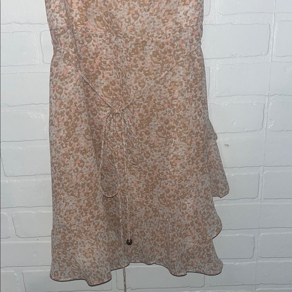 Twenty Ten Womens Mini Dress Pink and Beige Ruffle Sleeves Spring A-line Large - Picture 6 of 13